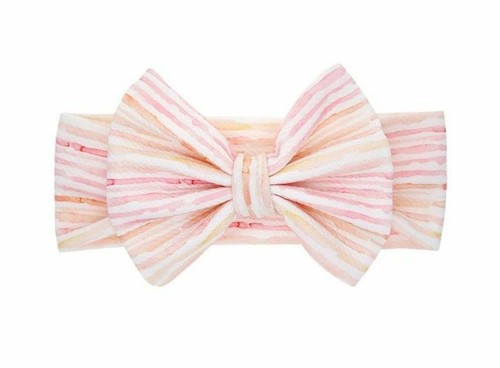 Fascia con fiocco rosa righe - fiocco,